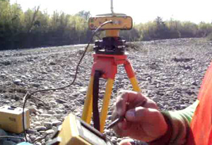 Brigada de Topografia con equipo GPS